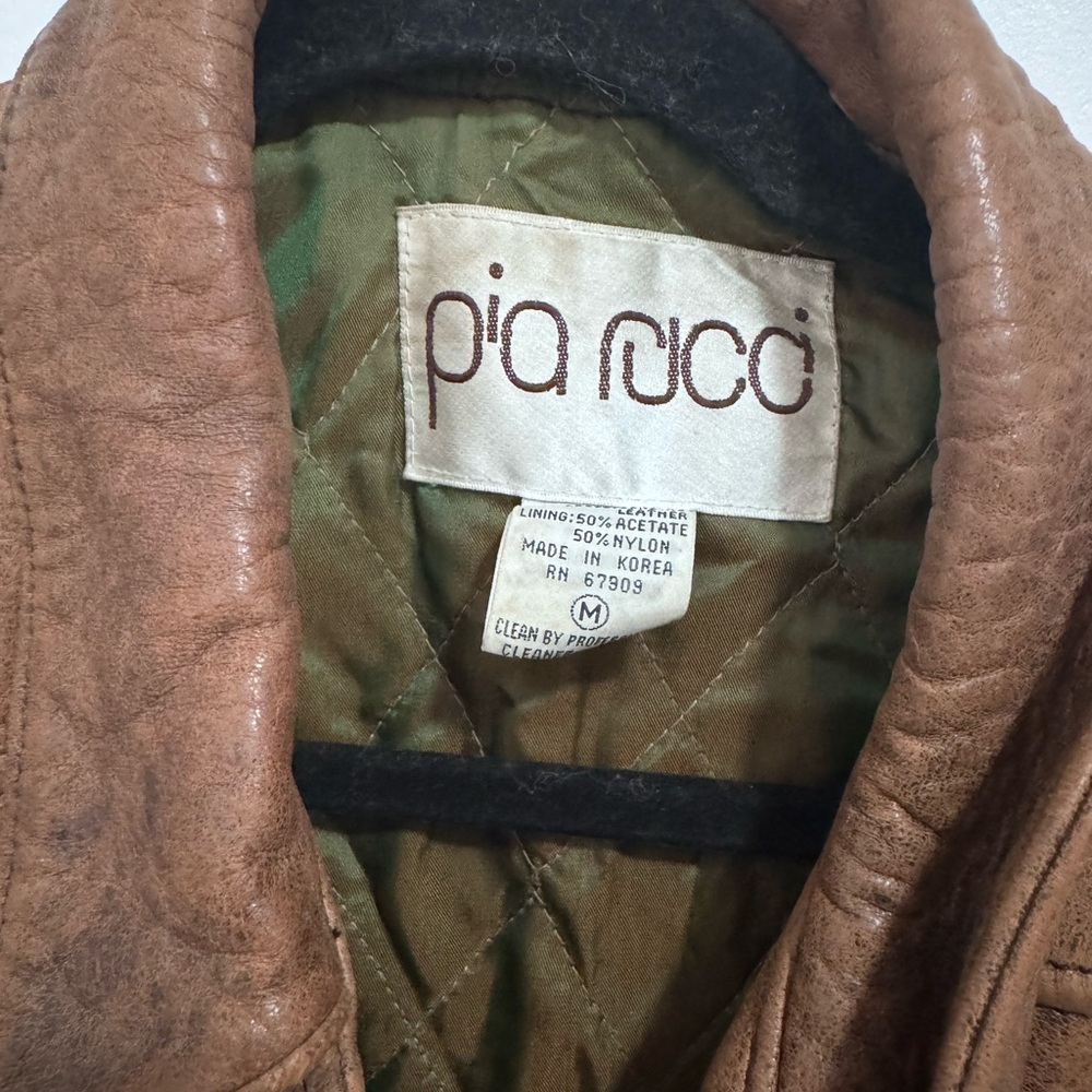 Pía Rucci Brown Leather Bomber Jacket - Picture 2 of 9